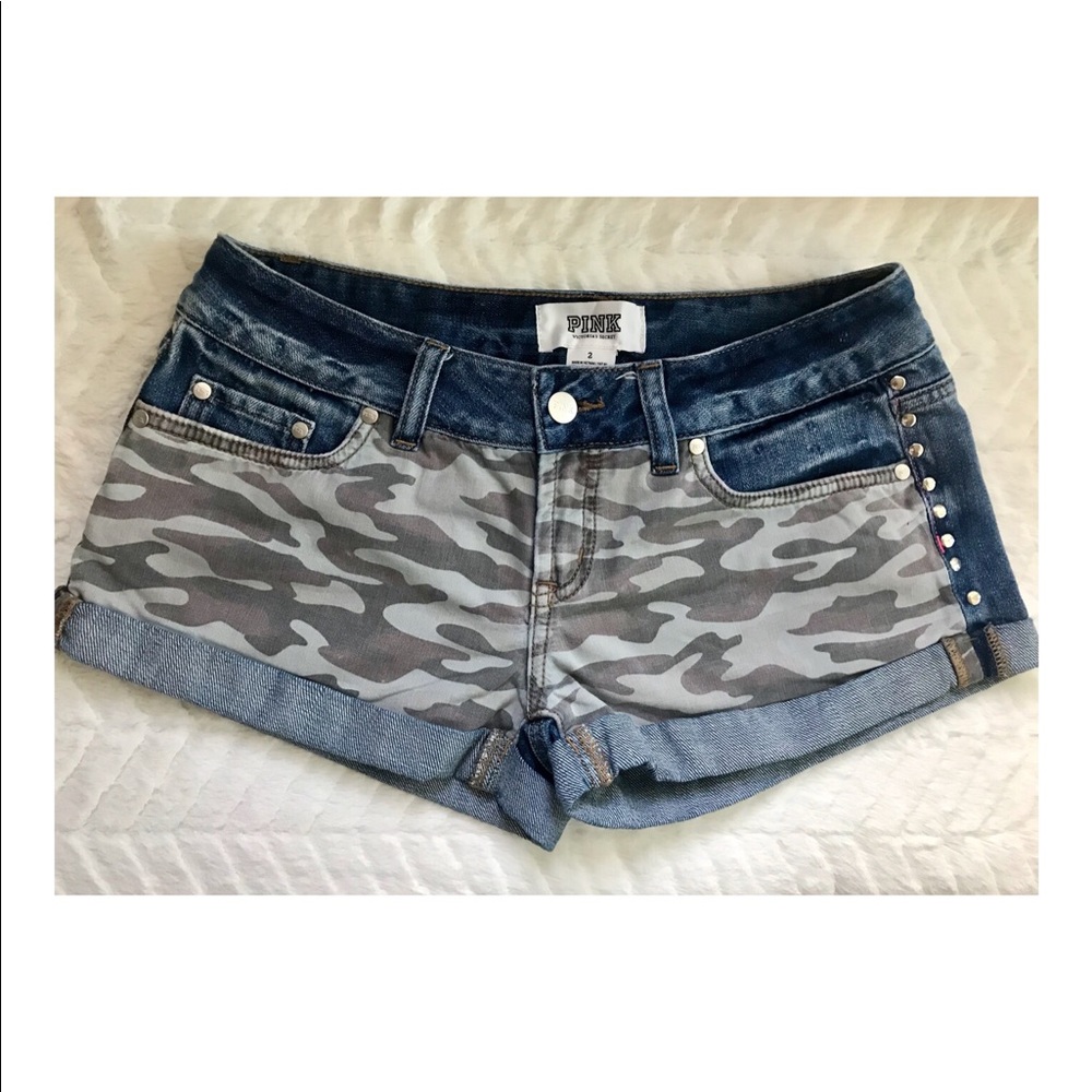 Victoria Secret Pink army jeans shorts size 2